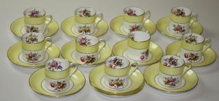 Appraisal: Hammersley bone china demitasse cups saucers pcs Hammersley bone china