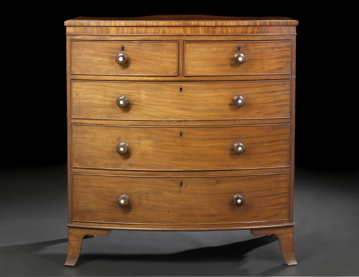 Appraisal: William IV Mahogany Bowfront Chest second quarter th century the