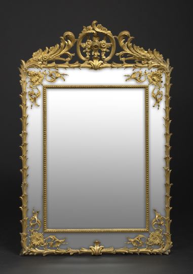 Appraisal: Transitional Louis XV-into-Louis XVI-Style Giltwood Looking Glass third quarter th