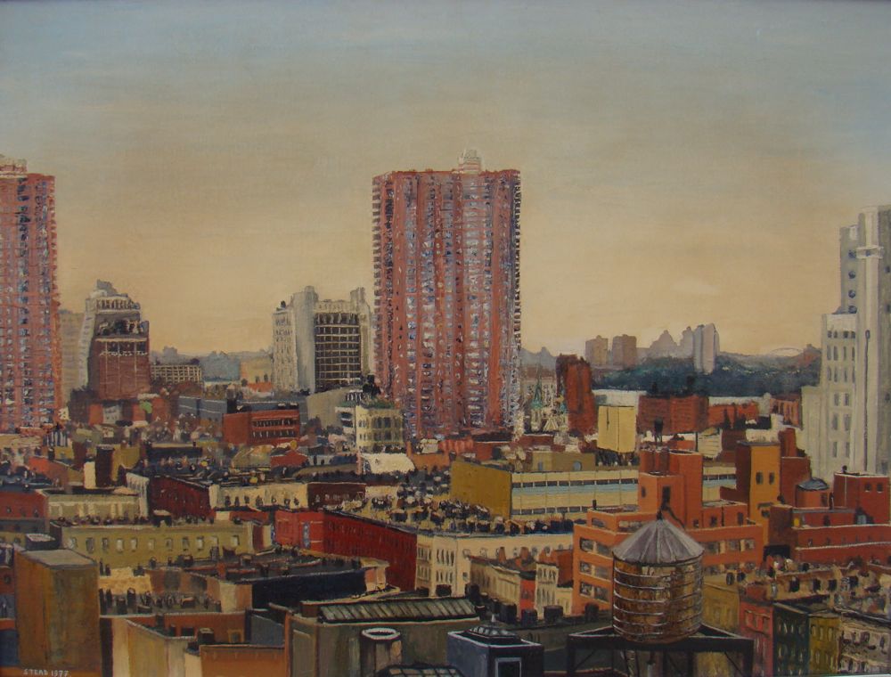 Appraisal: JUDITH STEADAmerican - th Avenue depicting New York rooftops Signed