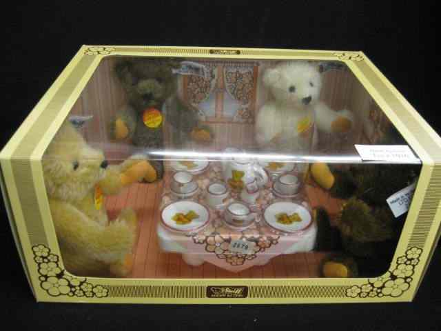 Appraisal: Steiff Teddy Bear ''Tea Time'' Set different color bears in