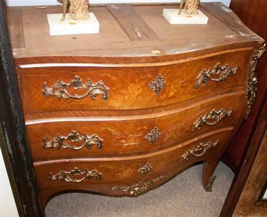 Appraisal: Louis XV style gilt-metal-mounted serpentine commode lacking marble Estimate -