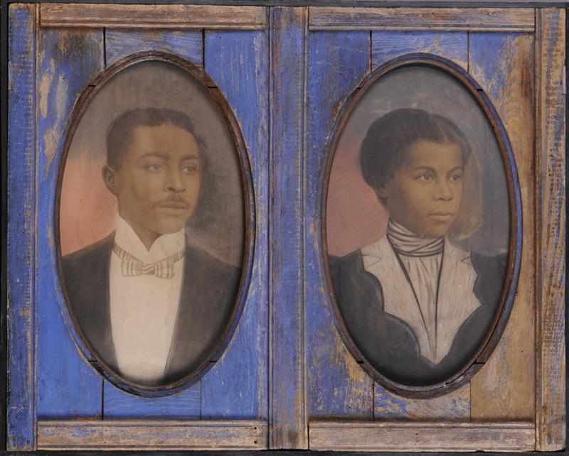 Appraisal: UNKNOWN YOUNG AFRICAN AMERICAN MAN AND WOMAN Photographic prints with