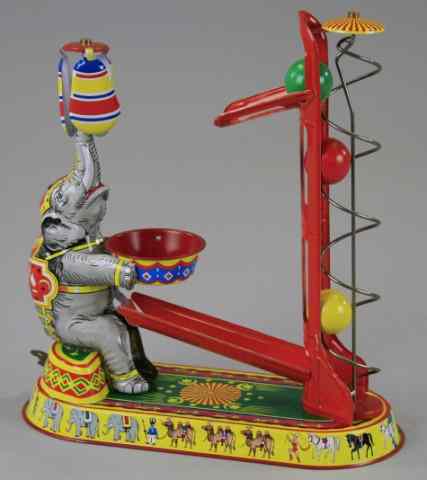 Appraisal: ELEPHANT HOOP TOY J W Germany a later lithographed tin