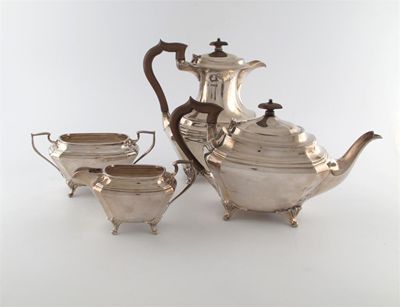 Appraisal: OZ A four-piece silver tea set by James Deakin and