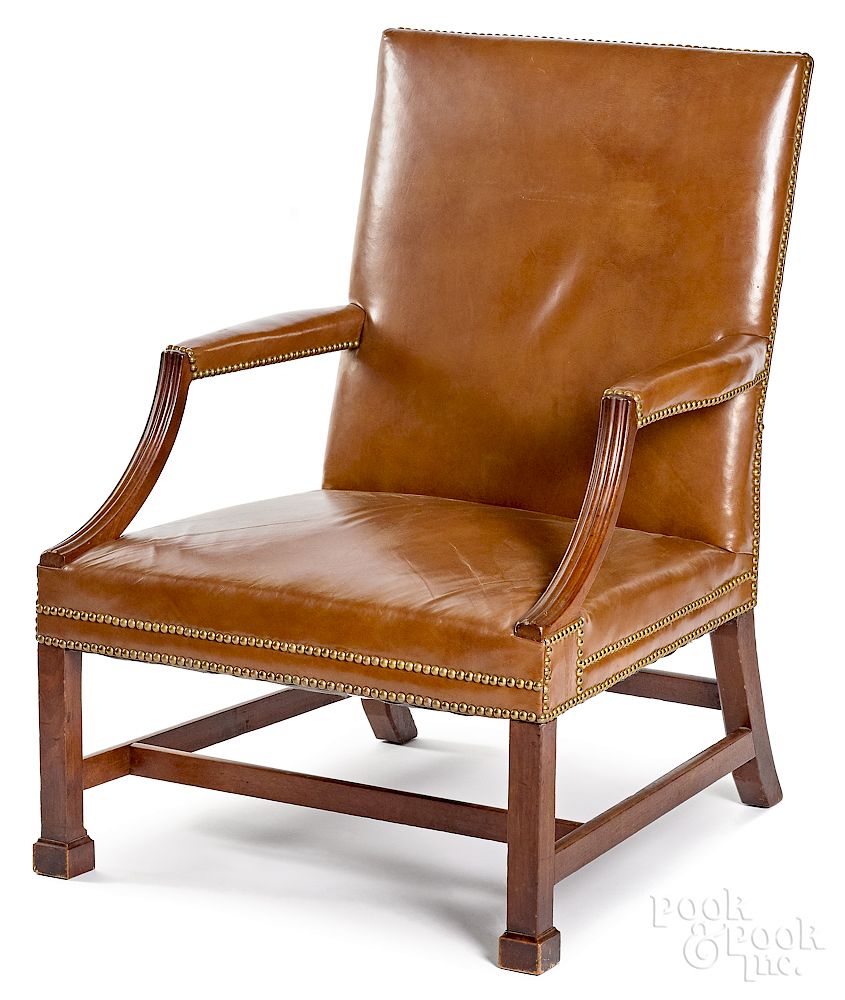 Appraisal: George III Chippendale mahogany open armchair Exclusive on Bidsquare George