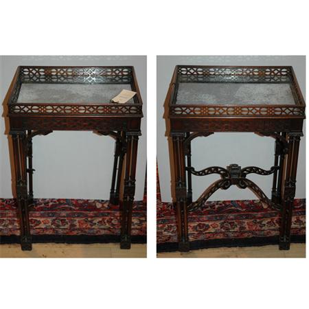 Appraisal: Pair of George III Style Mahogany Side Tables Estimate -