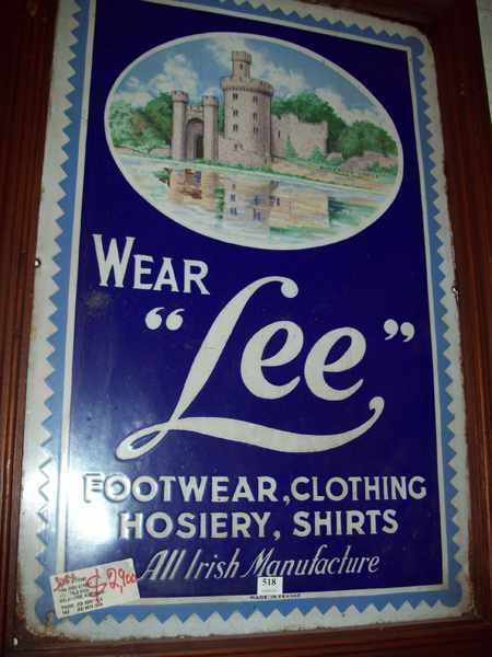 Appraisal: A FRAMED WEAR LEE ENAMEL SIGN MADE IN FRANCE