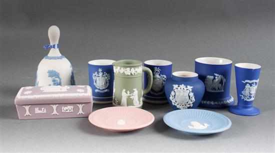 Appraisal: Nine assorted Wedgwood jasperware miniatures and similar Adams jasperware miniature