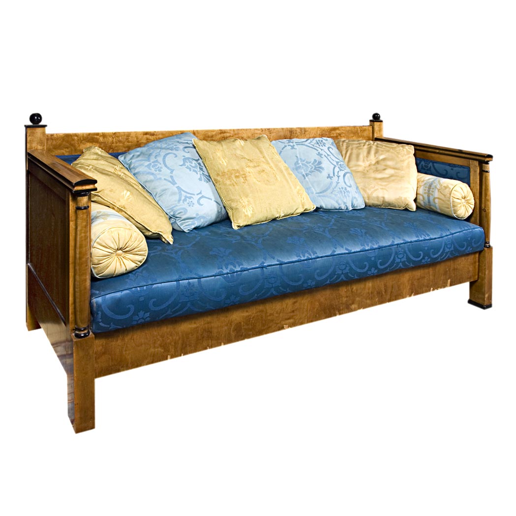 Appraisal: Biedermeier Birch Settee Length feet inches