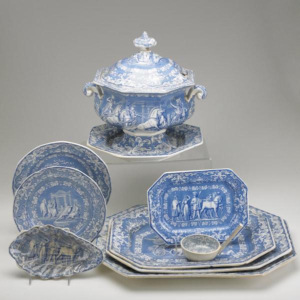 Appraisal: STAFFORDSHIRE IRONSTONE Partial dinnerware set Classical Antiquities by Clementson English-made