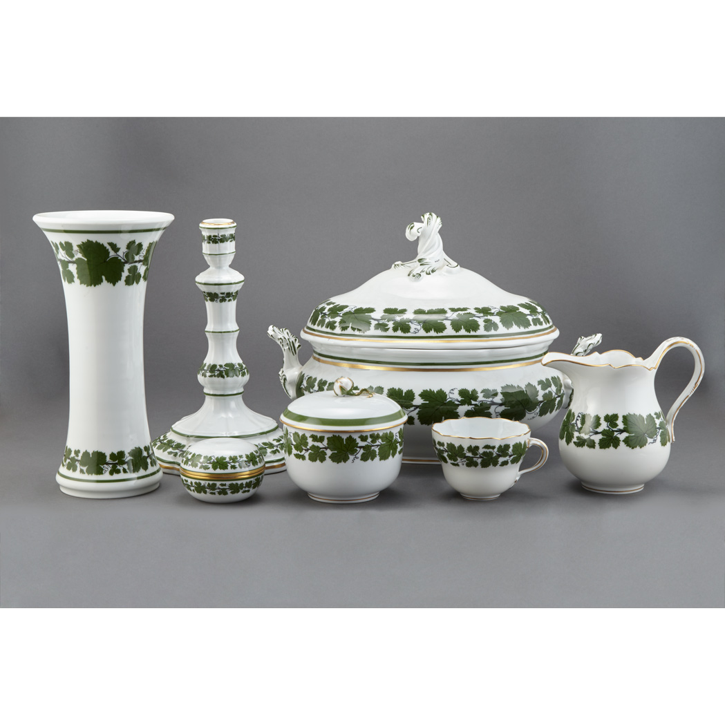 Appraisal: Meissen Porcelain Dinner Service th Century In the Green Ivy