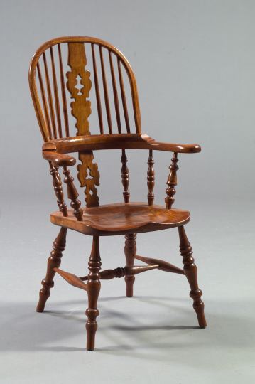 Appraisal: Suite of Eight English Oak Windsor Armchairs th century the