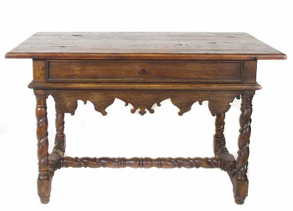 Appraisal: A Renaissance style library table height in width in depth