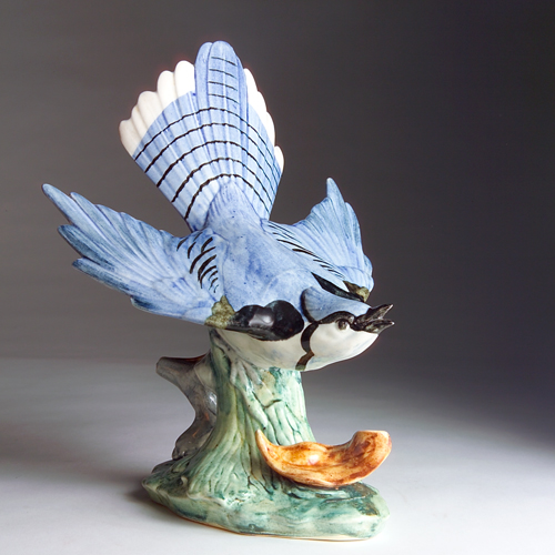 Appraisal: STANGL Flying Blue Jay with leaf Marked