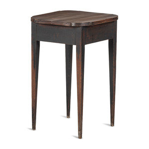 Appraisal: A Federal Black Painted Maple and Cherrywood Shaped-Top Stand Circa