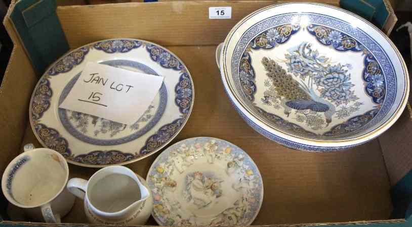 Appraisal: Tray comprising a large Panda China Footed Fruit Bowl in