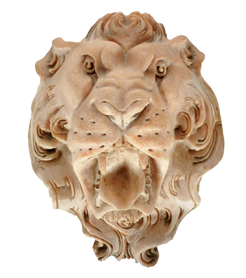 Appraisal: CARVED MARBLE LION'S HEADpossibly from the top of a fountain