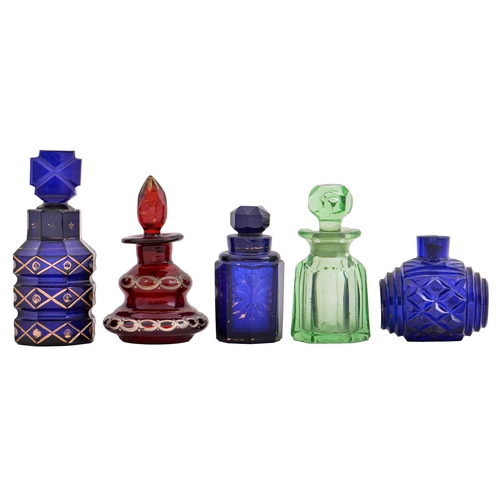 Appraisal: A cut 'Bristol' blue glass tun shaped scent bottle th