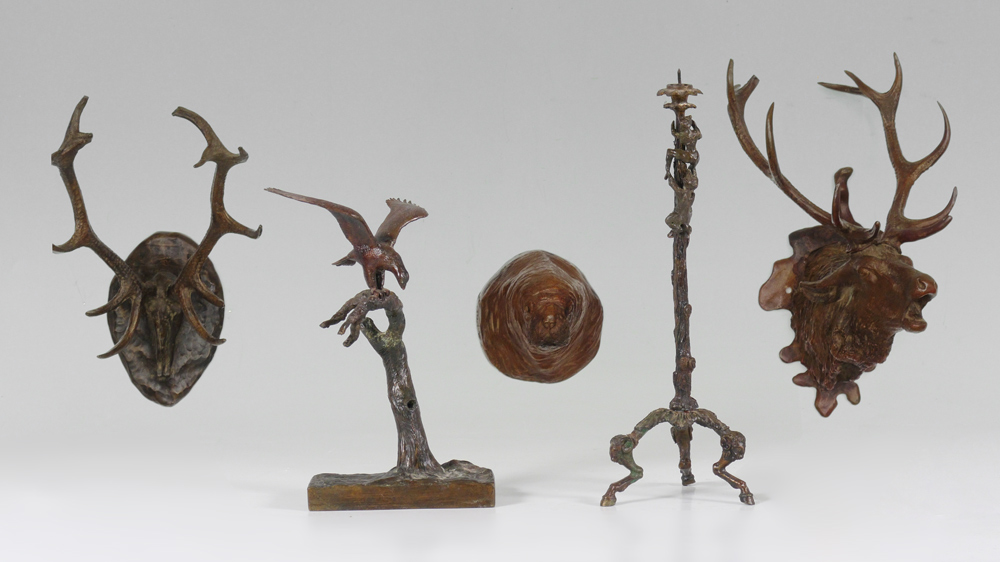 Appraisal: PIECE COLLECTION OF FIGURAL BRONZE ITEMS contemporary pieces total to