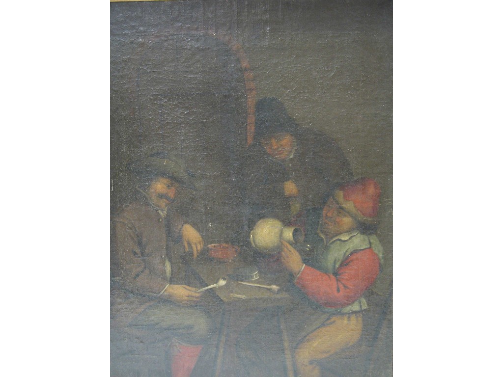 Appraisal: After Van Ostade Figures drinking in a tavern oil on