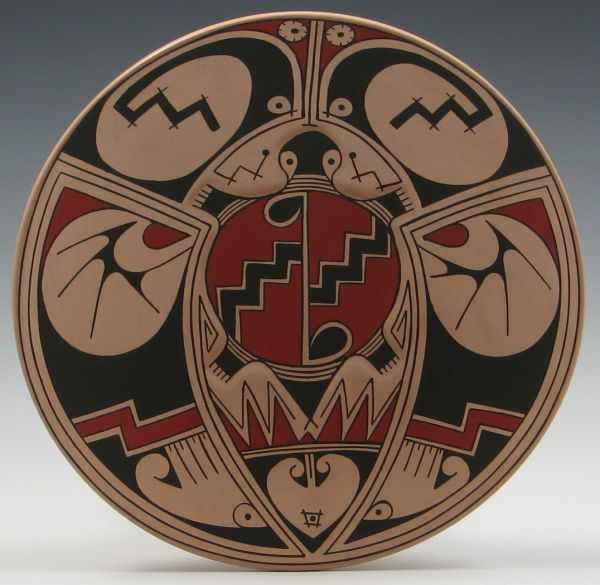 Appraisal: Mata Ortiz Turtle Effigy Plate by Jose Andres Villalba H