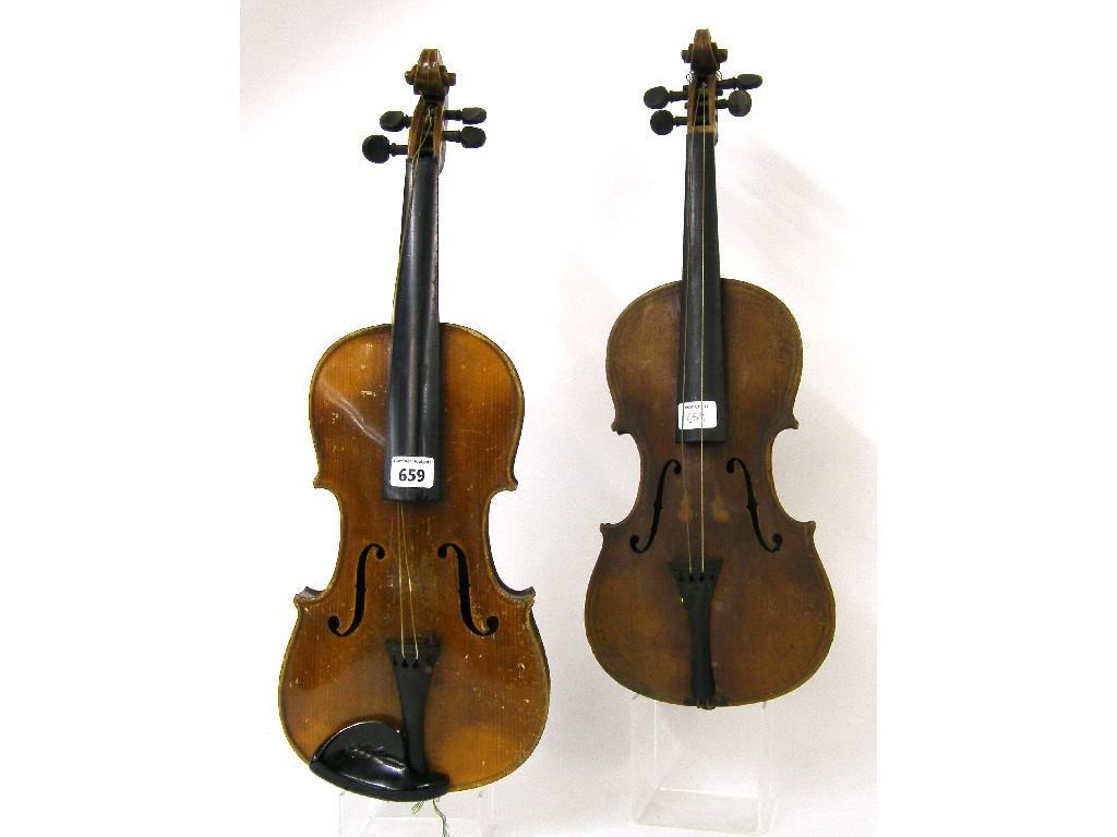 Appraisal: Early th century Magini copy violin cm together with German