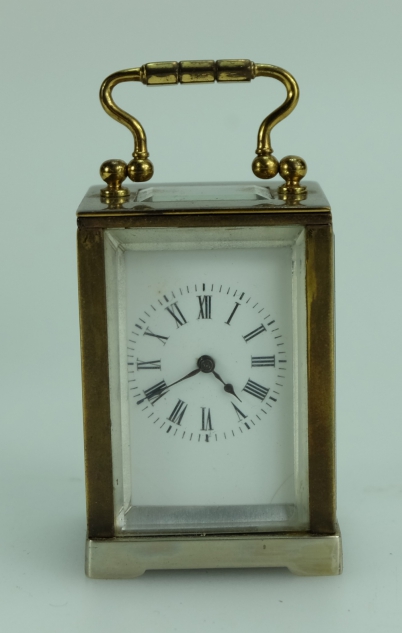 Appraisal: Cased Carriage clock marked French Movement to rear