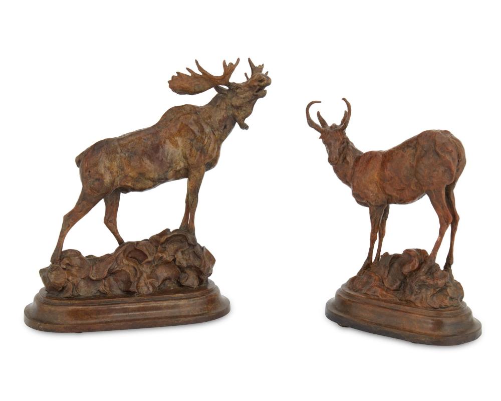 Appraisal: Tim Shinabarger b Moose Patinated bronze Edition Signed and numbered