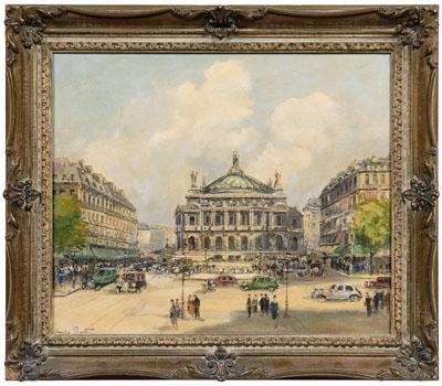 Appraisal: Charles Blondin painting Parisian street with view of the The