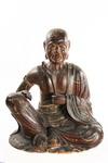 Appraisal: EARLY SEATED BUDDHA SCULPTURE - Meiji Period Softwood Lacquered and