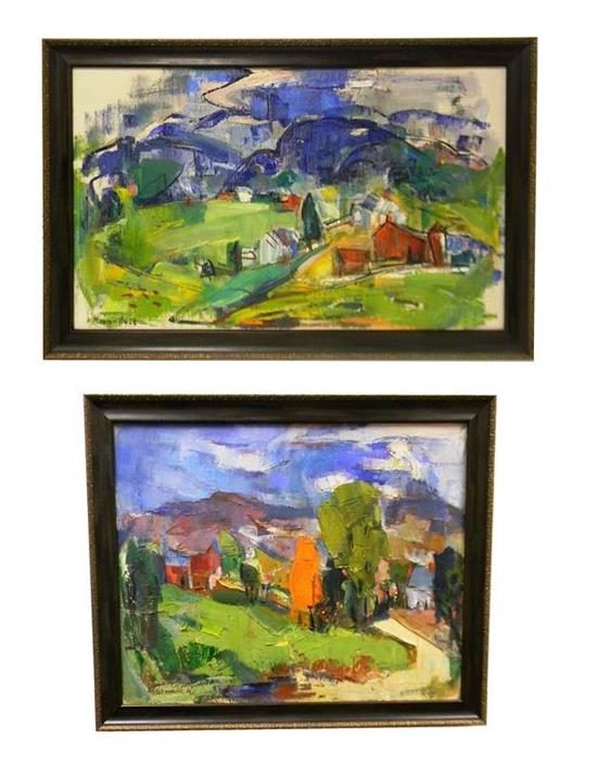 Appraisal: Marion Huse American - two oil on canvas landscapes Pownal