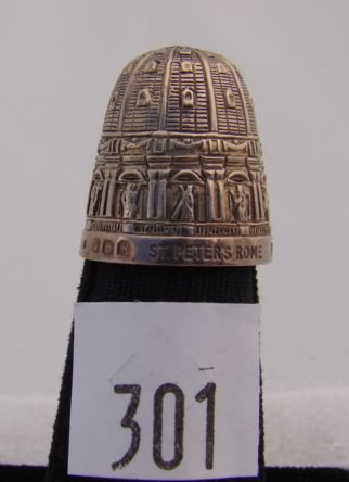 Appraisal: English silver dome thimble Pope John Paul II- British Visit