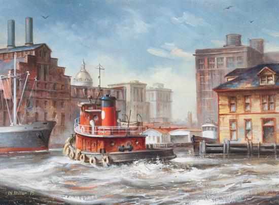 Appraisal: Melvin Orville Miller American - ''Inner Harbor-Baltimore'' oil on canvas