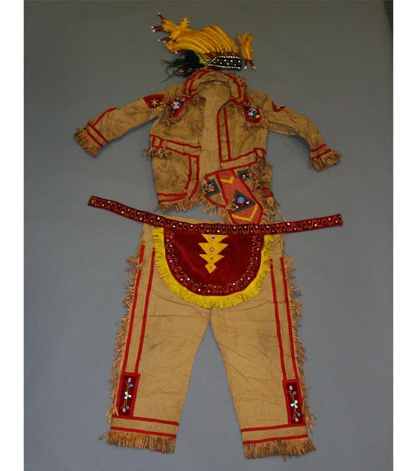 Appraisal: Red Men Lodge ceremonial garb chief's costume includes fringed beaded