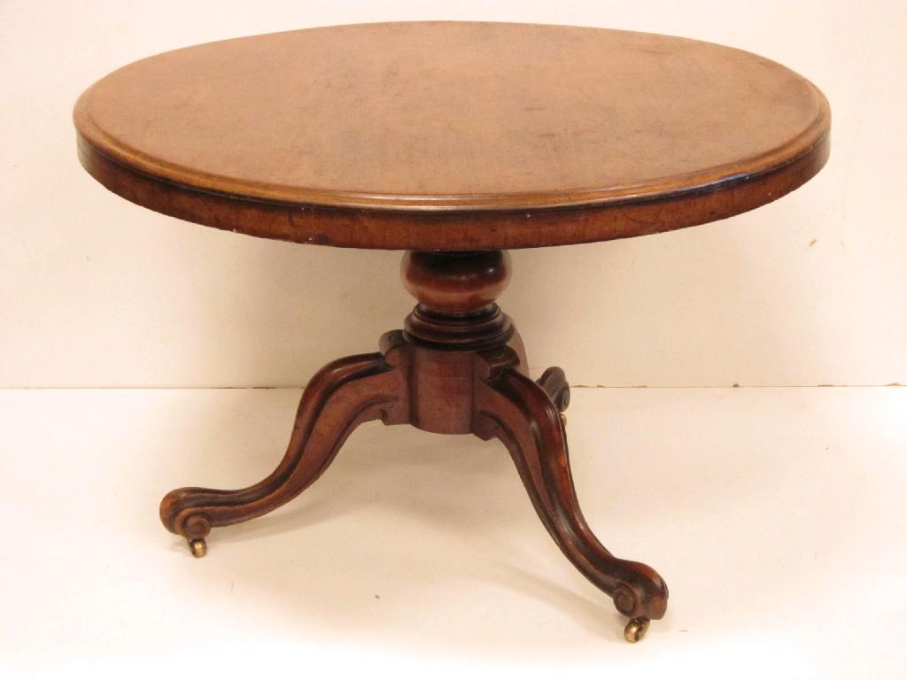 Appraisal: A Victorian mahogany circular Breakfast Table on turned bulbous column