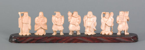 Appraisal: Chinese carved ivory group of the seven immortals h