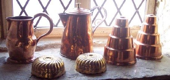 Appraisal: A copper jug with cover another jug two coppers and