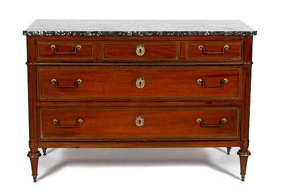 Appraisal: A Louis Philippe Style Gilt Metal Mounted Marble Top Commode