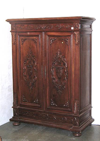 Appraisal: A Renaissance style walnut cabinet height ft width in depth