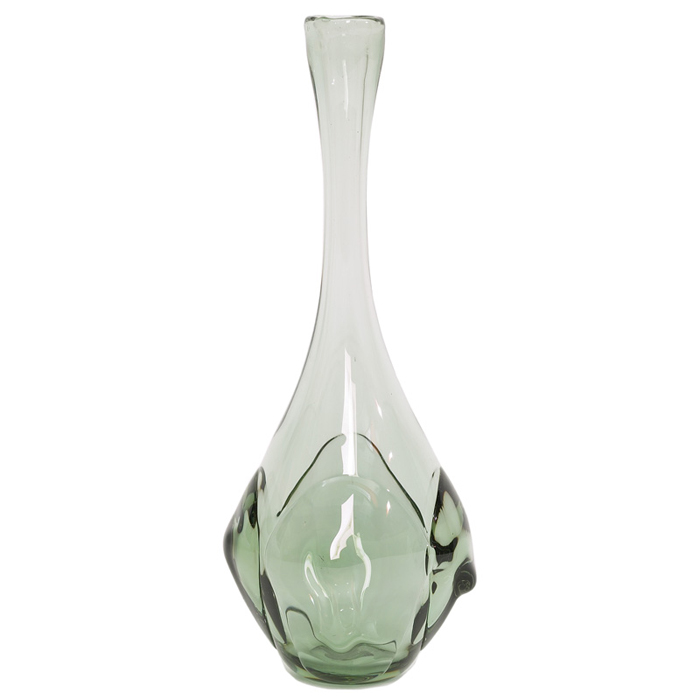 Appraisal: Dominick Labino vase long-neck form in clear green glass with