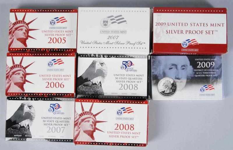 Appraisal: Lot of Silver Proof Sets Description Includes five-piece -piece ten-piece