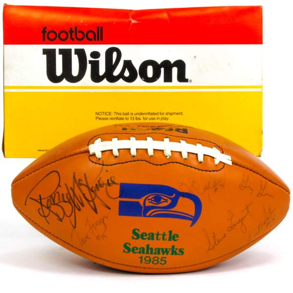 Appraisal: Seahawks Logo Signed Ball Approx signatures including Chuck Knox and