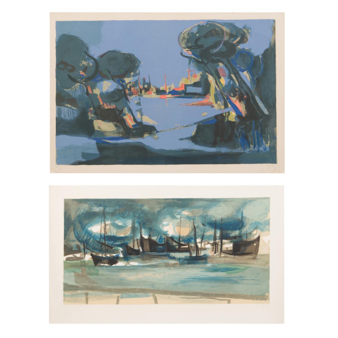 Appraisal: TWO M MOULY SEASCAPE LITHOGRAPHS Two Marcel Mouly France -