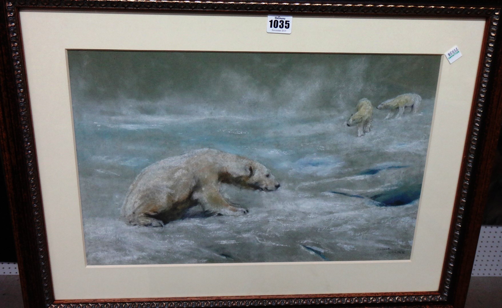 Appraisal: Arthur Wardle - Polar bears pastel signed cm x cm