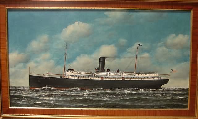 Appraisal: Ocean liner Tampa oil on canvas x sight SLR Artist