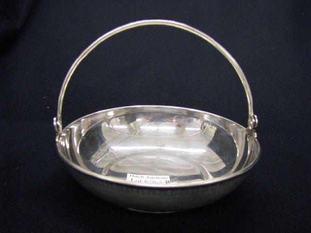 Appraisal: Russian Sterling Silver Basket Candy Dish hallmarked swing handle