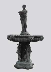 Appraisal: Monumental Figural Bronze Fountain depicting a lady holding a clam