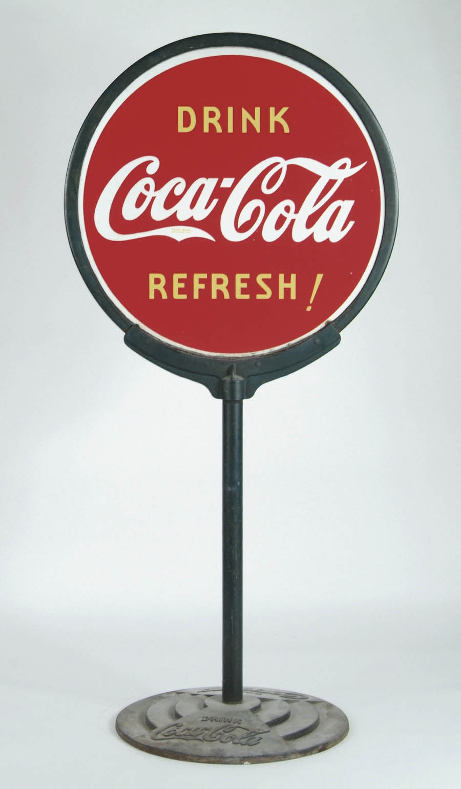 Appraisal: COCA-COLA PORCELAIN LOLLIPOP SIGN Two sided porcelain sign that reads