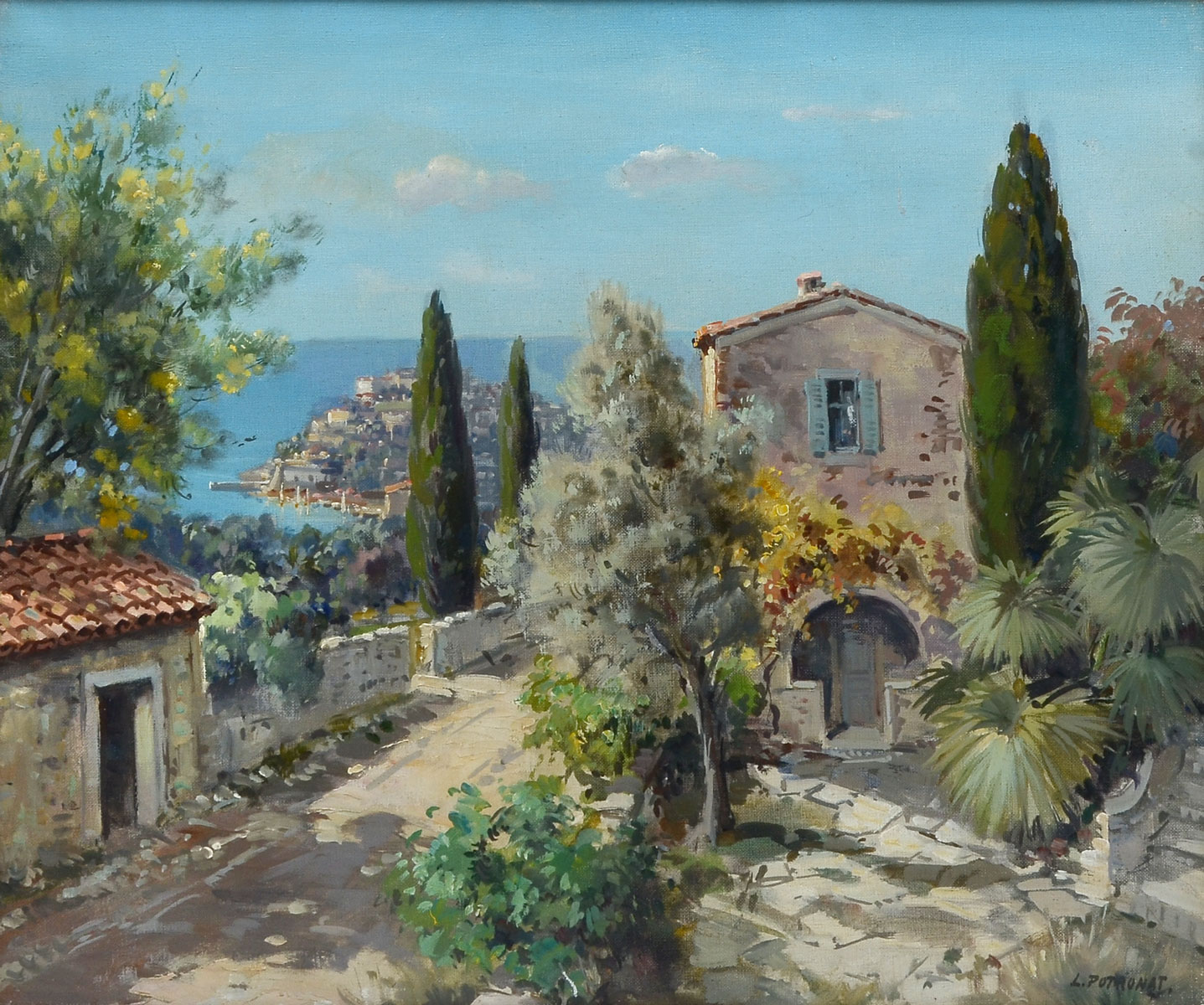 Appraisal: POTRONAT Lucien French - ''Near Cannes'' Southern France Oil Canvas